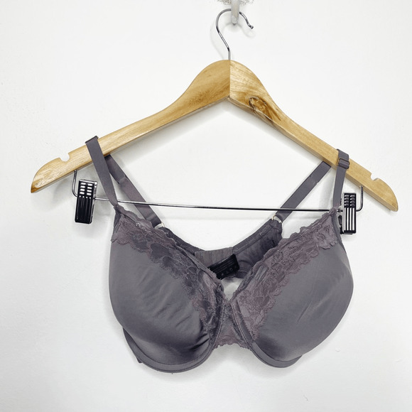 NATORI Hidden Glamour Full Fit Contour Bra Gunmetal PURPLE underwire womens 34DD - Picture 2 of 6